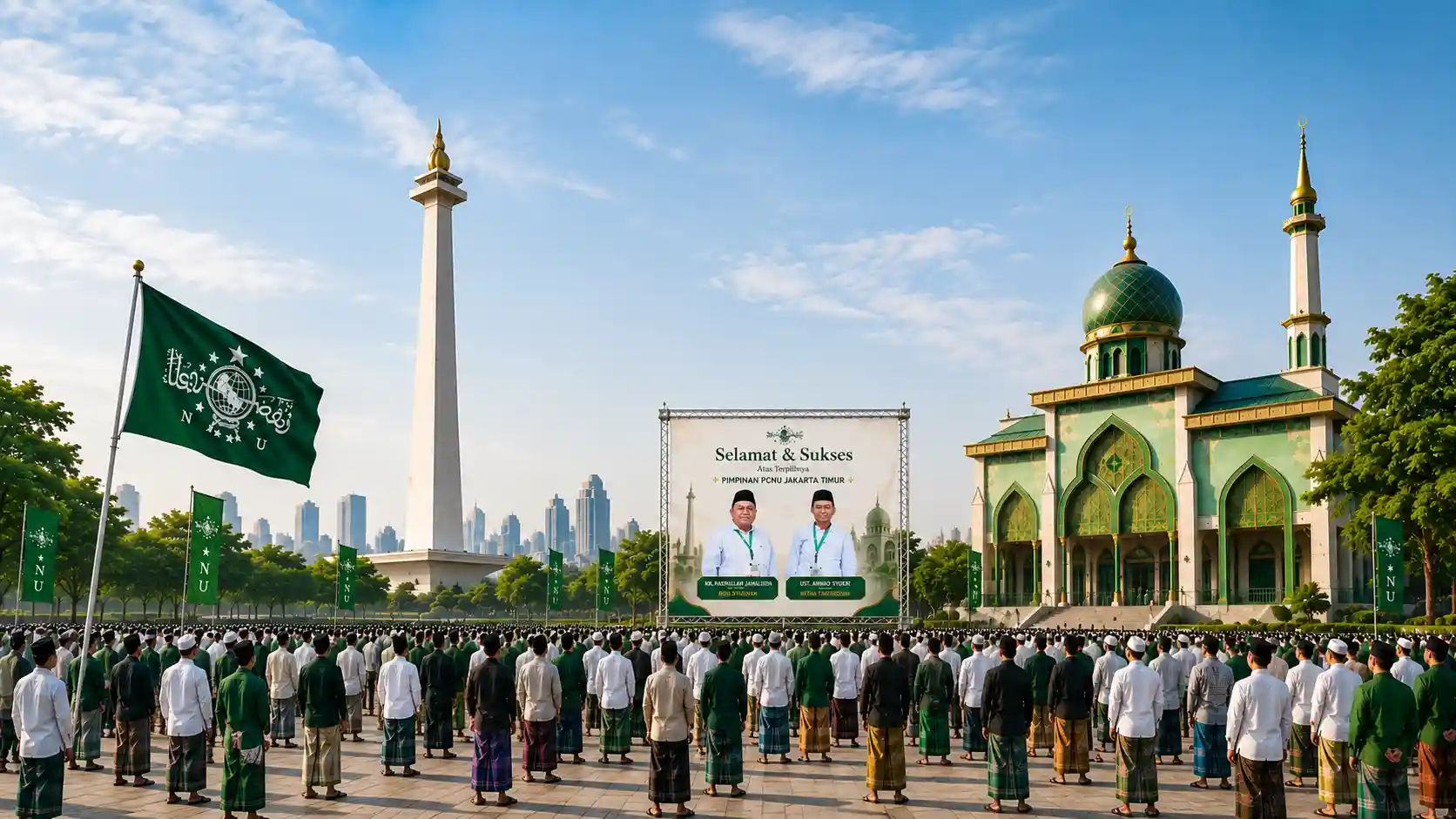 Kebersamaan pengurus dan warga PCNU Pengurus Cabang Kabupaten Magetan